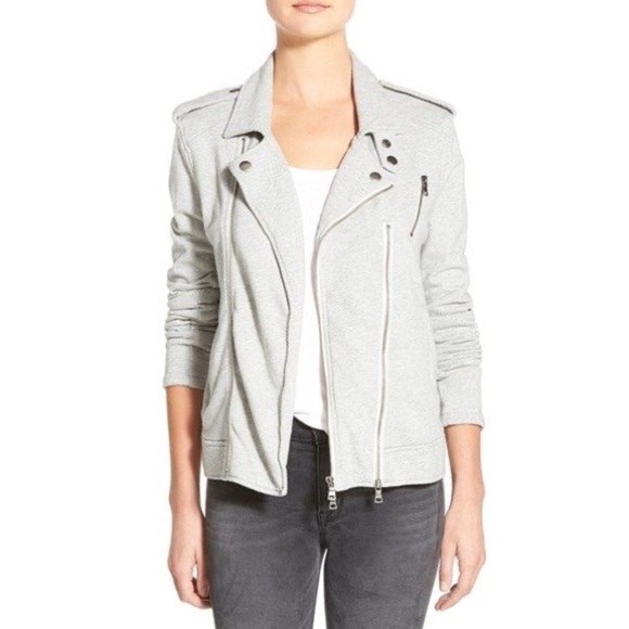 Hudson Gray Monochrome Cynic‎ Moto Biker Jacket Size Small #W740FAA - Picture 1 of 13